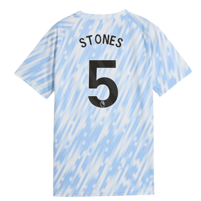 2025-2026 Man City Warm Up Jersey (Silver Sky) - Kids (Stones 5)