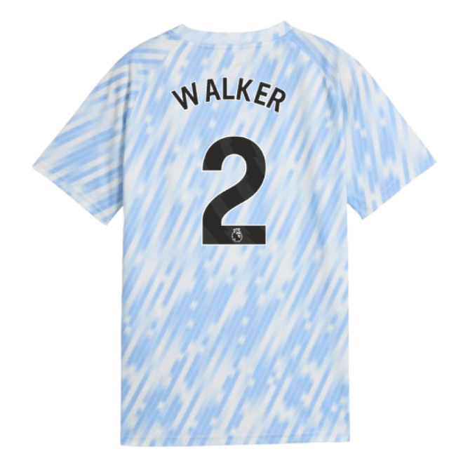 2025-2026 Man City Warm Up Jersey (Silver Sky) - Kids (Walker 2)