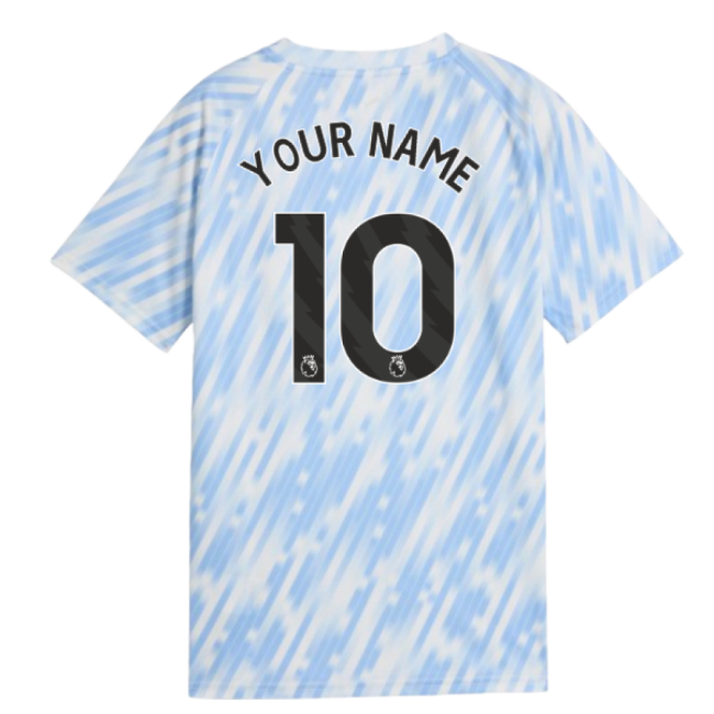 2025-2026 Man City Warm Up Jersey (Silver Sky) - Kids (Your Name)