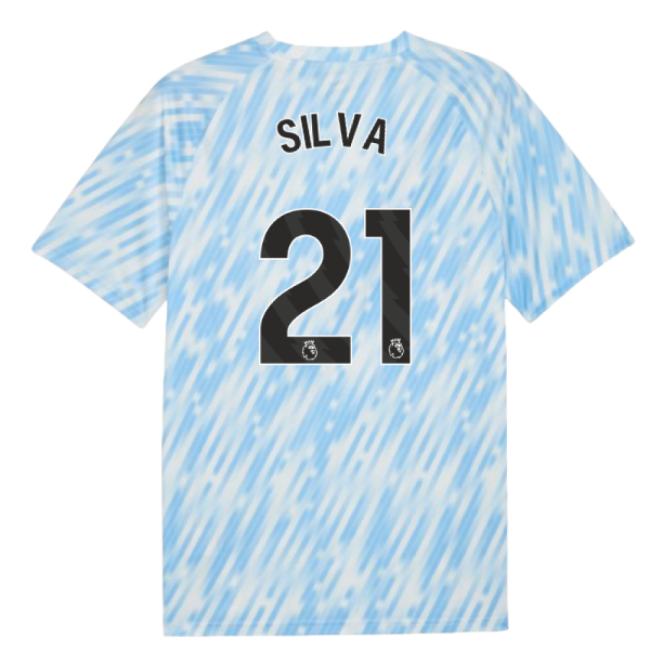 2025-2026 Man City Warm Up Jersey (Silver Sky) (Silva 21)