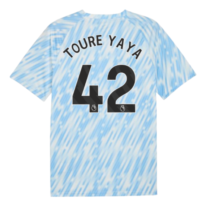 2025-2026 Man City Warm Up Jersey (Silver Sky) (Toure Yaya 42)