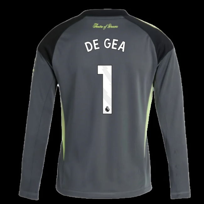 2025-2026 Man Utd Home Goalkeeper Shirt (Grey) - Kids (De Gea 1)