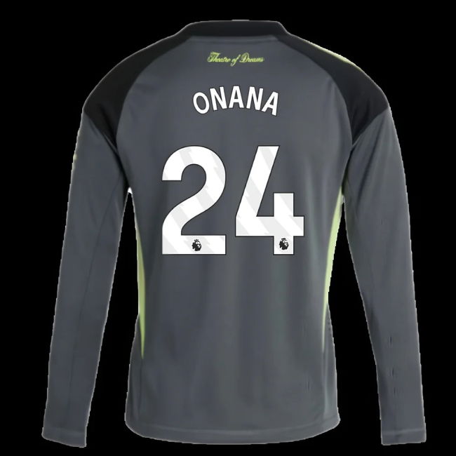 2025-2026 Man Utd Home Goalkeeper Shirt (Grey) - Kids (Onana 24)