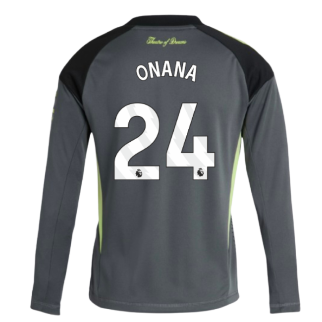 2025-2026 Man Utd Home Goalkeeper Shirt (Grey) - Kids (Onana 24)