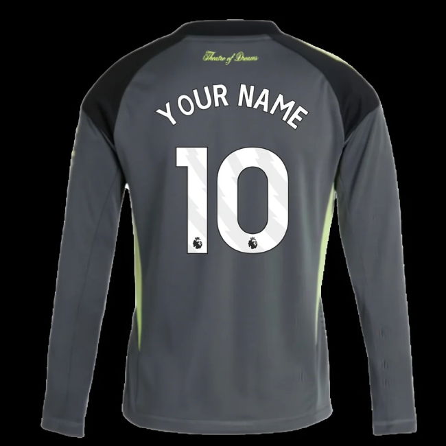 2025-2026 Man Utd Home Goalkeeper Shirt (Grey) - Kids (Your Name)