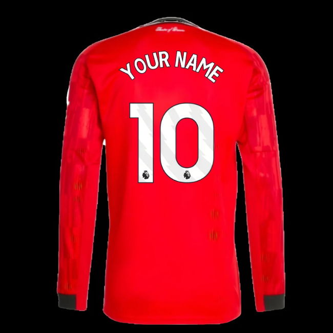 2025-2026 Man Utd Long Sleeve Home Shirt (Your Name)