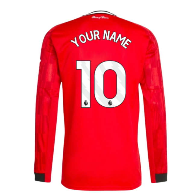 2025-2026 Man Utd Long Sleeve Home Shirt (Your Name)
