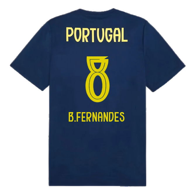 2025-2026 Portugal Casuals Tee (Persian Blue) (B.Fernandes 8)
