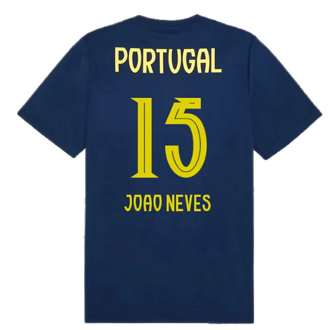 2025-2026 Portugal Casuals Tee (Persian Blue) (Joao Neves 15)
