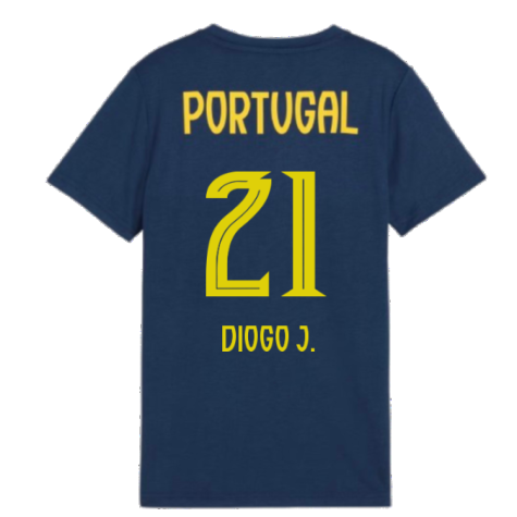 2025-2026 Portugal Casuals Tee (Persian Blue) - Kids (Diogo J. 21)