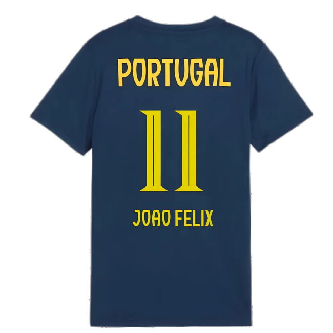 2025-2026 Portugal Casuals Tee (Persian Blue) - Kids (Joao Felix 11)