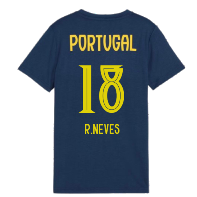 2025-2026 Portugal Casuals Tee (Persian Blue) - Kids (R.Neves 18)