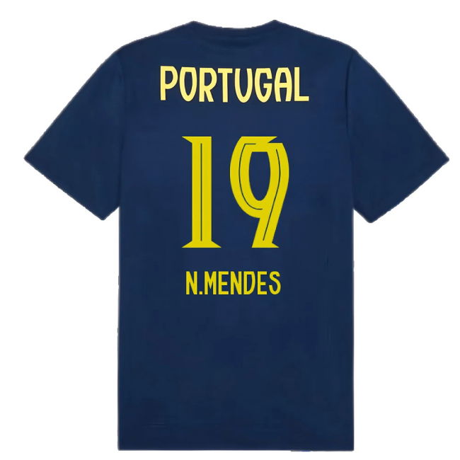 2025-2026 Portugal Casuals Tee (Persian Blue) (N.Mendes 19)