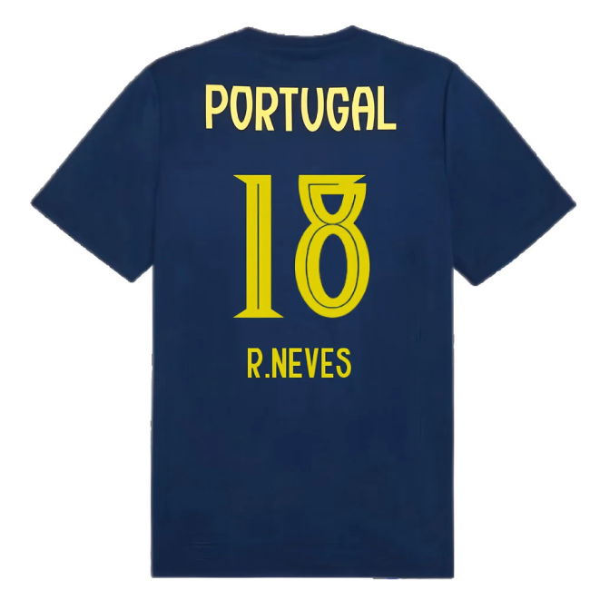 2025-2026 Portugal Casuals Tee (Persian Blue) (R.Neves 18)