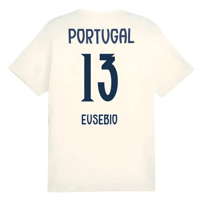 2025-2026 Portugal Casuals Tee (Sugared Almond) (Eusebio 13)