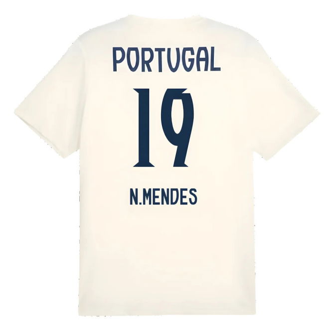2025-2026 Portugal Casuals Tee (Sugared Almond) (N.Mendes 19)