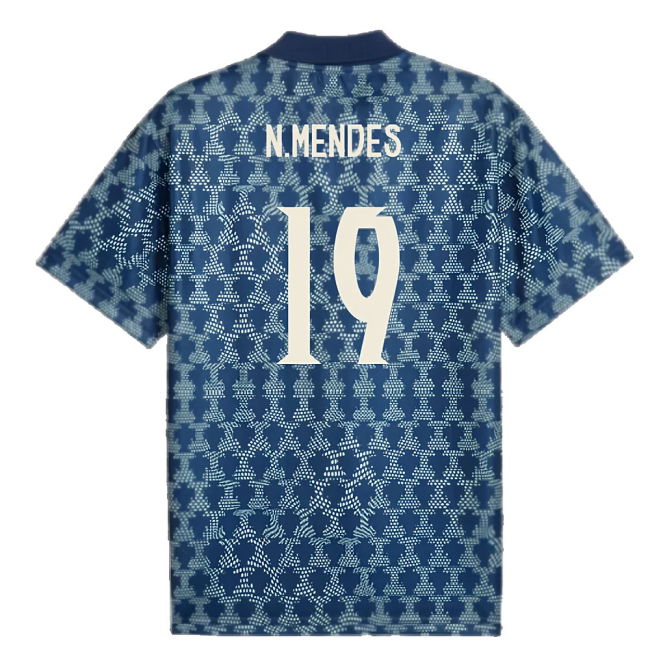 2025-2026 Portugal ftblNRGY+ Retro Jersey (Persian Blue) (N.Mendes 19)