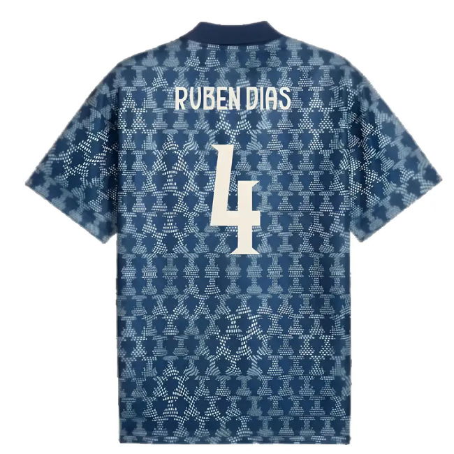 2025-2026 Portugal ftblNRGY+ Retro Jersey (Persian Blue) (Ruben Dias 4)