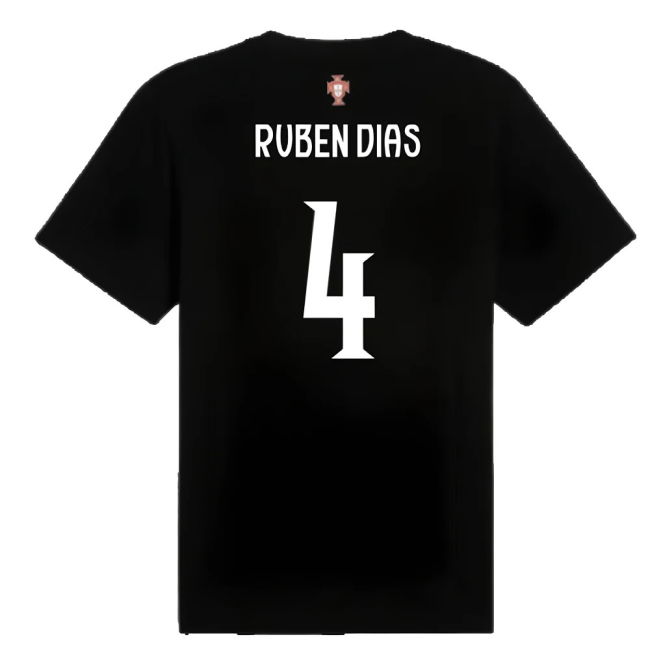 2025-2026 Portugal ftblNRGY Tee (Black) (Ruben Dias 4)