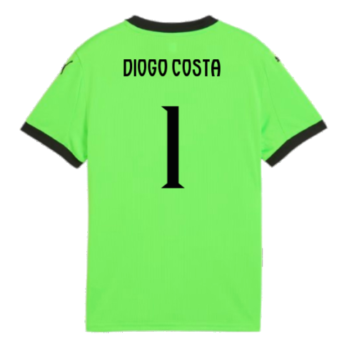 2025-2026 Portugal Home Goalkeeper Shirt (Green) - Kids (Diogo Costa 1)