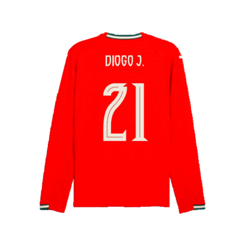 2025-2026 Portugal Long Sleeve Home Shirt (Diogo J. 21)