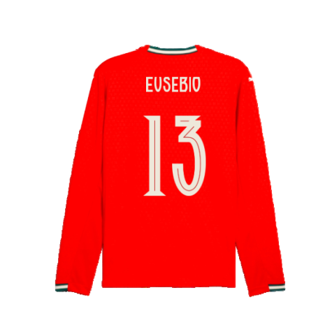 2025-2026 Portugal Long Sleeve Home Shirt (Eusebio 13)