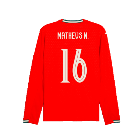 2025-2026 Portugal Long Sleeve Home Shirt (Matheus N. 16)