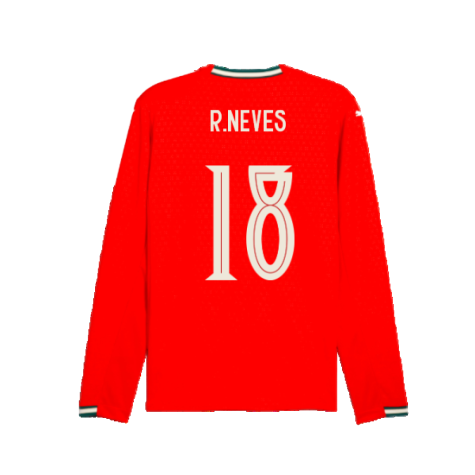 2025-2026 Portugal Long Sleeve Home Shirt (R.Neves 18)