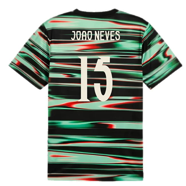 2025-2026 Portugal Prematch SS Jersey (Black) (Joao Neves 15)