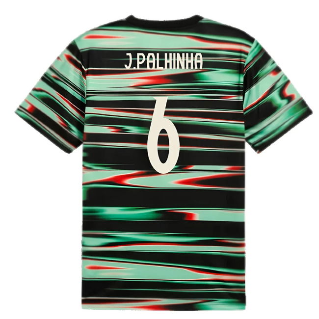 2025-2026 Portugal Prematch SS Jersey (Black) (J.Palhinha 6)