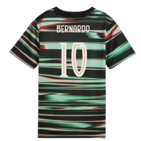 2025-2026 Portugal Prematch SS Jersey (Black) - Kids (Bernardo 10)