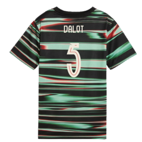 2025-2026 Portugal Prematch SS Jersey (Black) - Kids (Dalot 5)