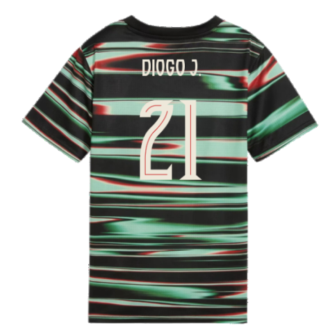 2025-2026 Portugal Prematch SS Jersey (Black) - Kids (Diogo J. 21)