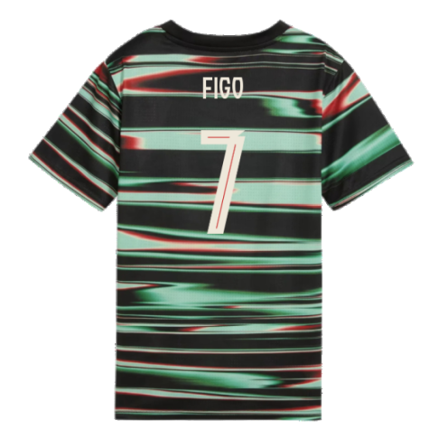 2025-2026 Portugal Prematch SS Jersey (Black) - Kids (Figo 7)