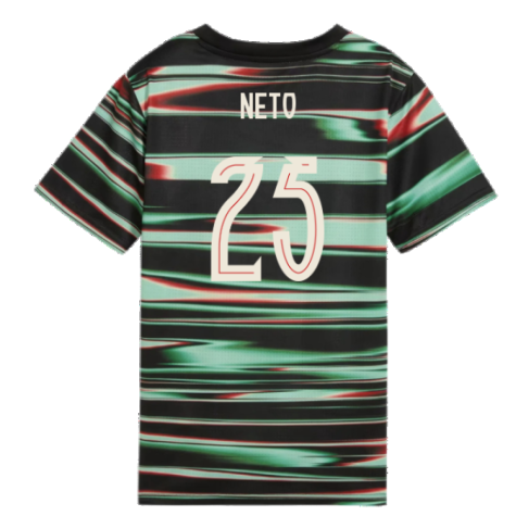 2025-2026 Portugal Prematch SS Jersey (Black) - Kids (Neto 25)