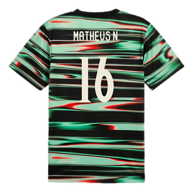 2025-2026 Portugal Prematch SS Jersey (Black) (Matheus N. 16)