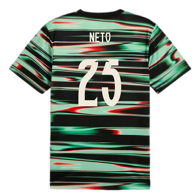 2025-2026 Portugal Prematch SS Jersey (Black) (Neto 25)