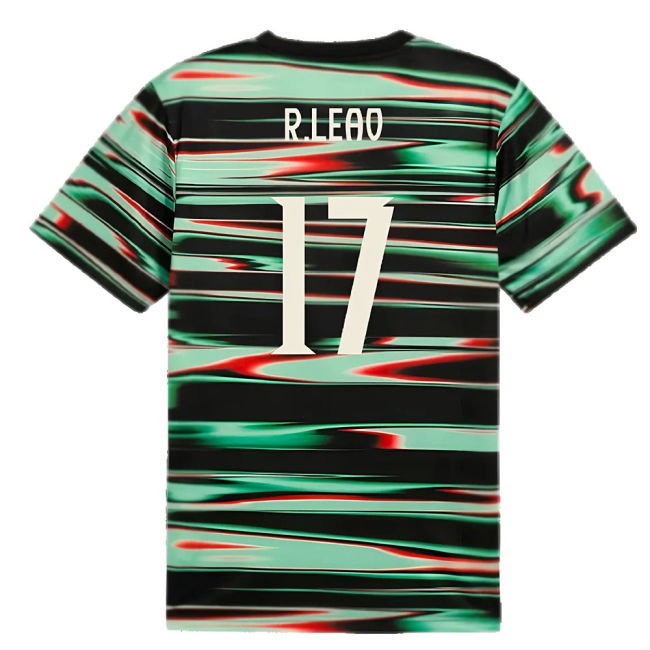 2025-2026 Portugal Prematch SS Jersey (Black) (R.Leao 17)