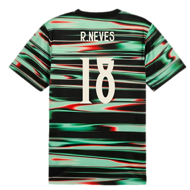 2025-2026 Portugal Prematch SS Jersey (Black) (R.Neves 18)