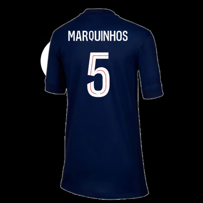 2025-2026 PSG Paris Saint Germain Home Shirt (Kids) (Marquinhos 5)