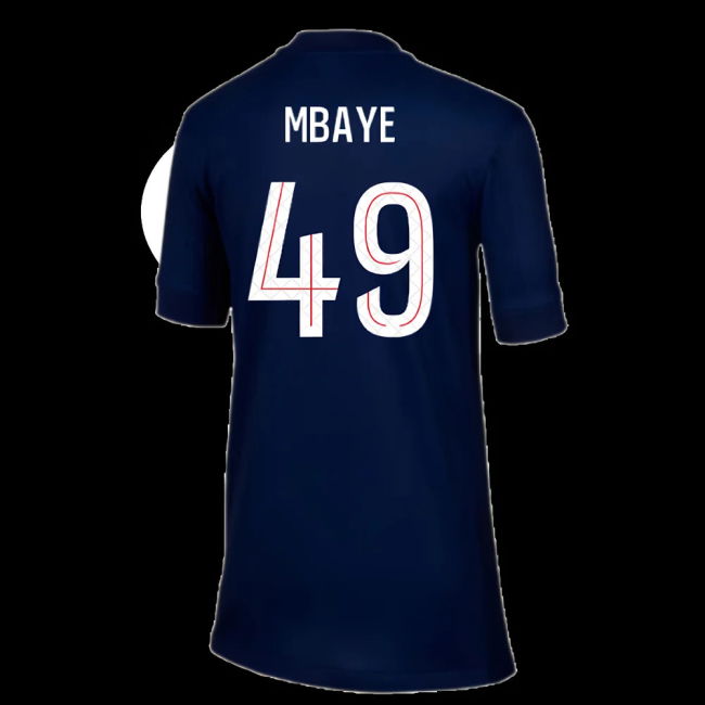 2025-2026 PSG Paris Saint Germain Home Shirt (Kids) (Mbaye 49)
