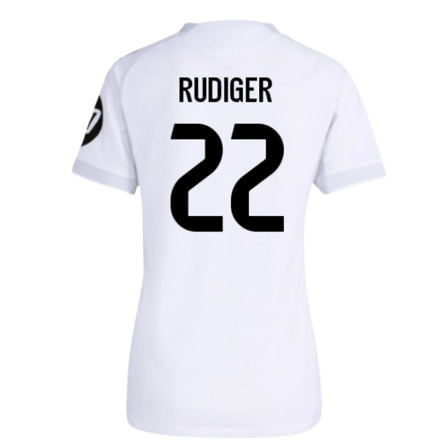 2025-2026 Real Madrid Authentic Home Shirt (Womens) (Rudiger 22)