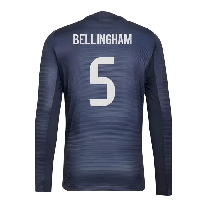 2025-2026 Real Madrid Authentic Long Sleeve Away Shirt (Bellingham 5)