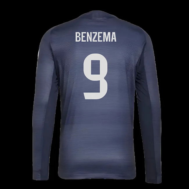 2025-2026 Real Madrid Authentic Long Sleeve Away Shirt (Benzema 9)
