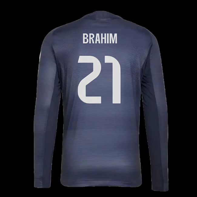 2025-2026 Real Madrid Authentic Long Sleeve Away Shirt (Brahim 21)