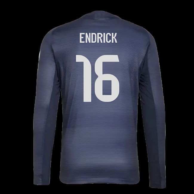 2025-2026 Real Madrid Authentic Long Sleeve Away Shirt (Endrick 16)