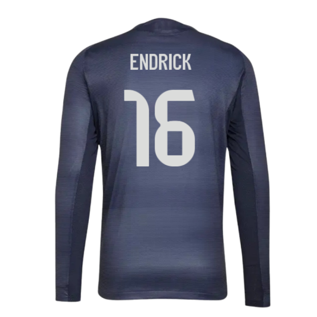 2025-2026 Real Madrid Authentic Long Sleeve Away Shirt (Endrick 16)
