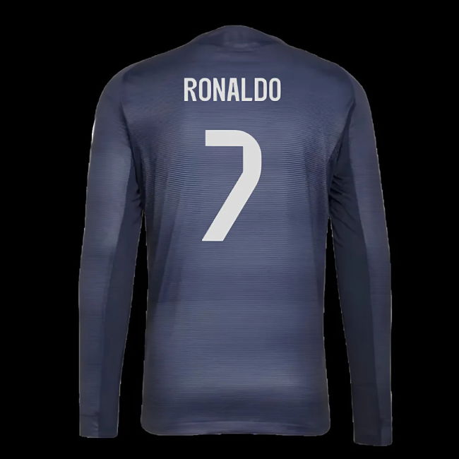 2025-2026 Real Madrid Authentic Long Sleeve Away Shirt (Ronaldo 7)