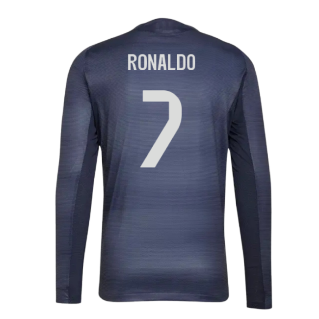 2025-2026 Real Madrid Authentic Long Sleeve Away Shirt (Ronaldo 7)