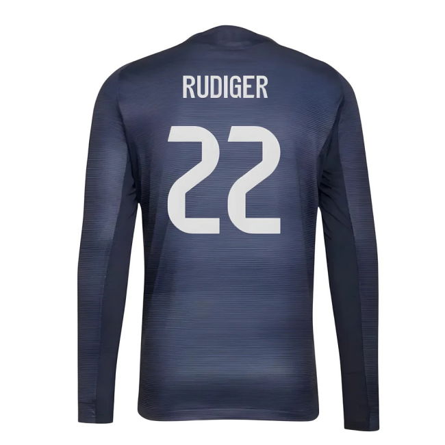 2025-2026 Real Madrid Authentic Long Sleeve Away Shirt (Rudiger 22)